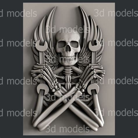 Cnc Router Interior Walls Stl Wall Design Skulls Character Models