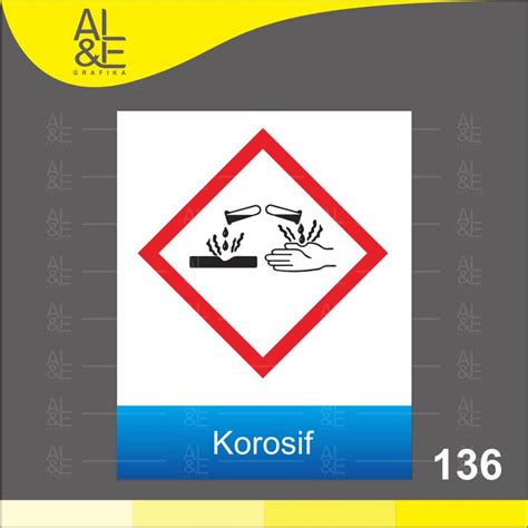Jual 136 Stiker Korosif Simbol Limbah B3 Vinyl Stiker Ritrama