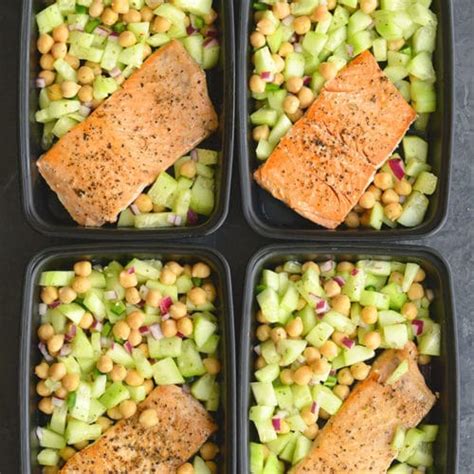 Meal Prep Salmon Cucumber Chickpea Salad Gf Lc Skinny Fitalicious