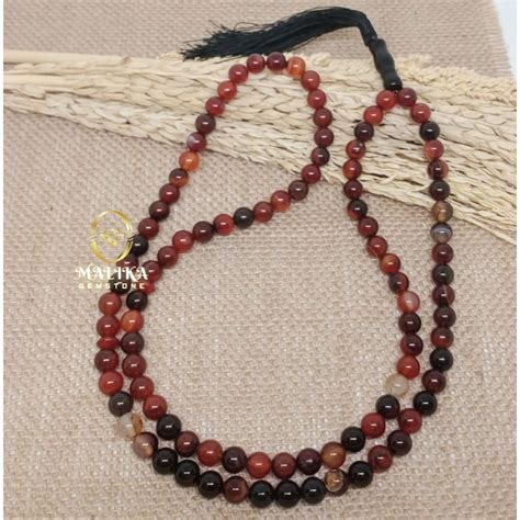 Jual Tasbih Batu Akik Sulaiman Madu Butir Mm Natural Shopee