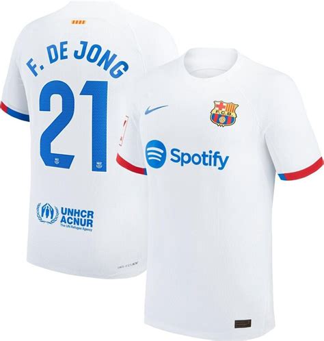 Nike Men S Frenkie De Jong White Barcelona 2023 24 Away Authentic