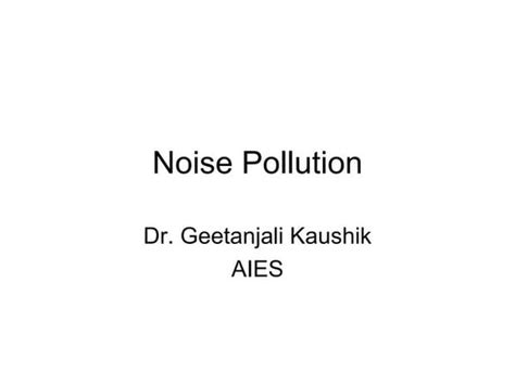 Noise Pollution