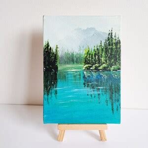 Emerald Lake Original Oil Painting Canadian Mountain Landscape Custom