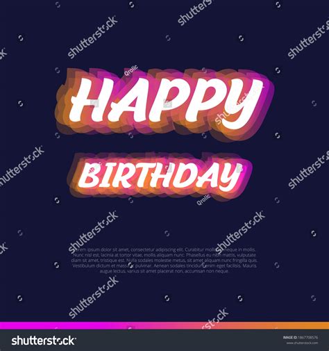 Custom Happy Birthday Poster Navy Blue Stock Vector Royalty Free