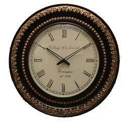 Village Clockworks Analog Channel Metal Fitting Wooden Wall Clock For