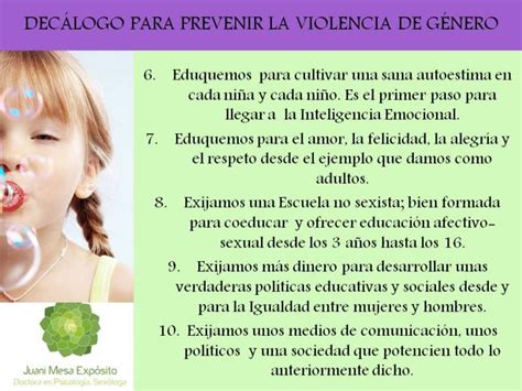 Decálogo Para Prevenir La Violencia De Género Juanimesaexposito