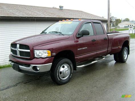 2003 Dark Garnet Red Pearl Dodge Ram 3500 Laramie Quad Cab 4x4 Dually