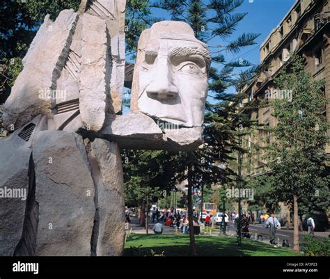 Santiago De Chile Chile Monument To Indigenous Peoples In Plaza De