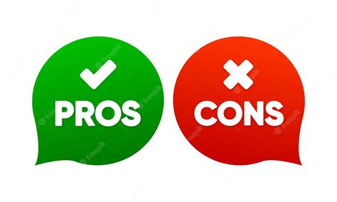 premium vector pros cons  flat style green  red flat icons