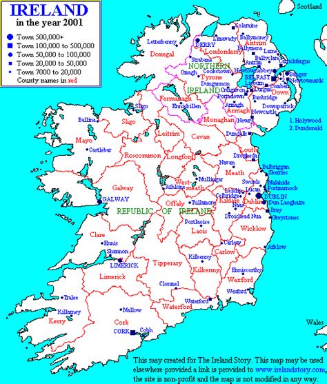 Map Of Ireland With Counties And Towns Nelly Yevette