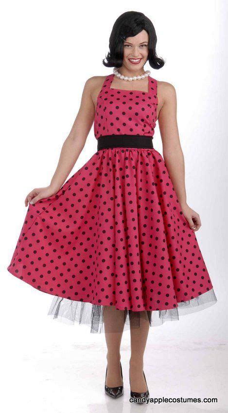 Plus Size Pretty In Polka Dots 50s Costume 50 S Sock Hop Costumes Candy Apple Costumes 36