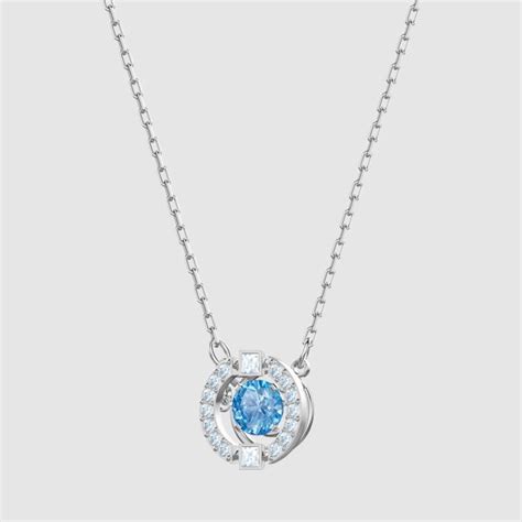 Swarovski Sparkling Dance Round Set Blue Rhodium Plated