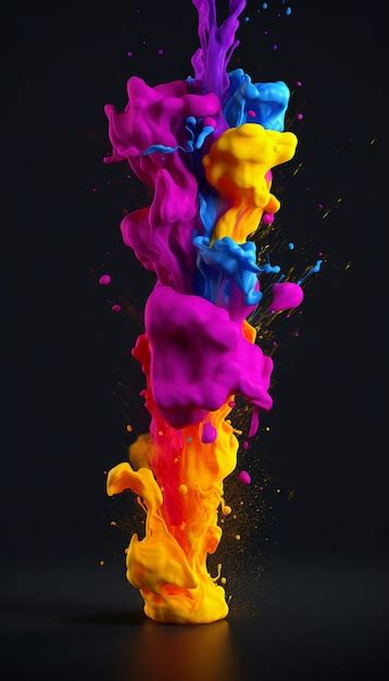 Premium Ai Image A Close Up Of A Colorful Liquid Pouring Into A Black