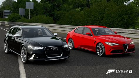 Forza 7 Drag Race Audi RS6 Avant Vs Alfa Romeo Giulia Quadrifoglio