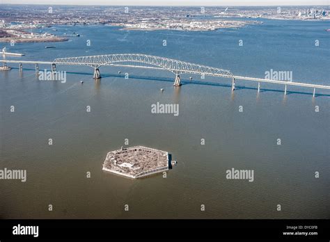 Fort Carroll And The Key Bridge In Baltimore Maryland Stock Photo