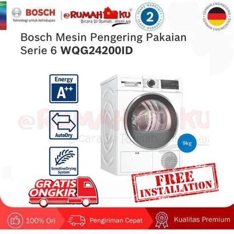 Jual BOSCH DRYER WQG24200ID WQG 242 00ID SERIE 6 9 Kg Shopee Indonesia