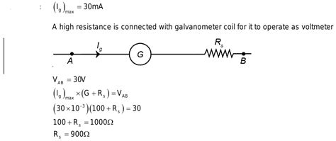 A Galvanometer Has A Coil Resistance Ohm And Gives Fsd Of Ma If