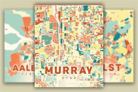Murray Utah Colorful Map Graphic By Poster Boutique · Creative Fabrica