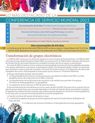 Lo más destacado de la Conferencia de Servicio Mundial 2023