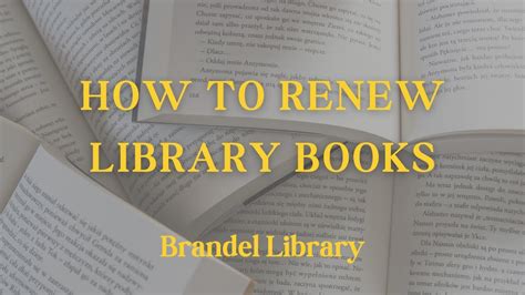 How To Renew Library Books YouTube