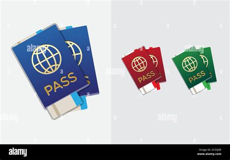 Set Of Citizenship Or Foreign Passport Id In Vector Colorful Icon Can