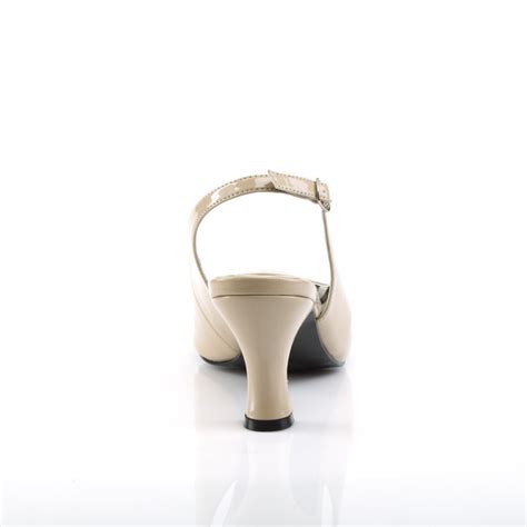 Escarpin Bride Arri Re Bout Ouvert Avec Talon Bobine Beige Nude Grande Taille