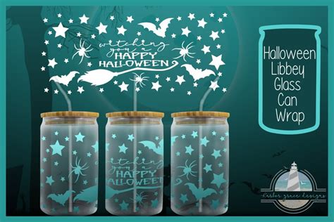 Halloween Witch Quotes Glass Can Wraps For Libbey Glass Can