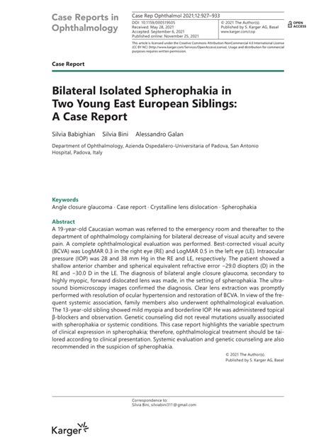 (PDF) Bilateral Isolated Spherophakia in Two Young East European Siblings: A Case Report