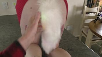 Dirty Kiwi MILF On The Bench Wiping Up With Lit Up Butt Plug For All To