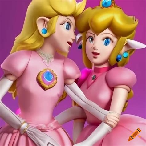 Cosplay Of Princess Peach And Link In Pink Ballgowns On Craiyon