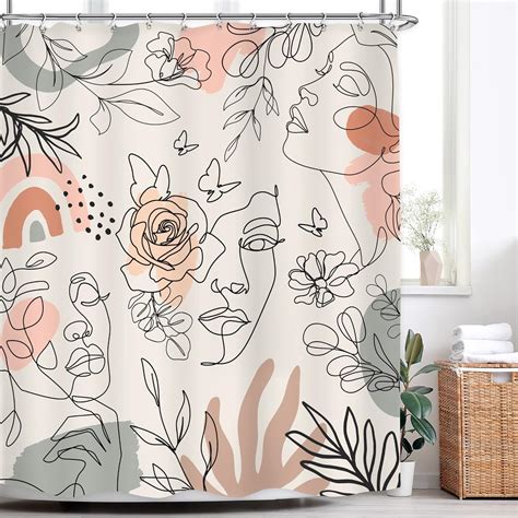 Amazon LGhtyro Boho Abstract Woman Face Shower Curtain Bathroom