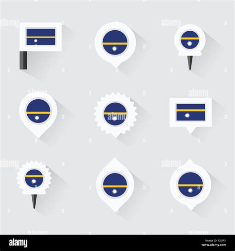 Nauru Flag And Pins For Infographic And Map Design Stock Vector Image