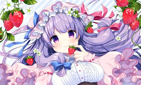 Blush Bow Breasts Close Flowers Food Fruit Hat Long Hair Patchouli