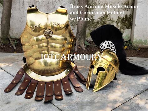 Brass Antique Medieval Roman Greek Muscle Armor Cuirass W Etsy