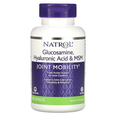 Natrol, Glucosamine, Hyaluronic Acid & MSM, 90 Capsules