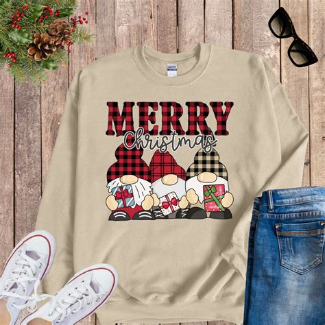 Merry Christmas Gnome Sweatshirt Christmas Gnomes Sweatshirts Holiday