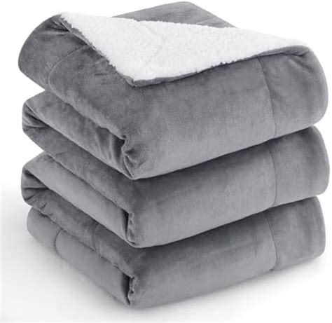 BEDSURE Decke Sofa Kuscheldecke Grau warm Sherpa Sofaüberwurf Decke