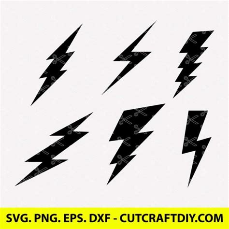 Lightning Bolt Svg Png Dxf Eps Cut Files For Cricut