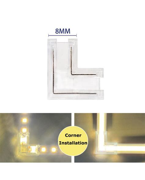 L Shape Corner COB LED Strip Light Connectors