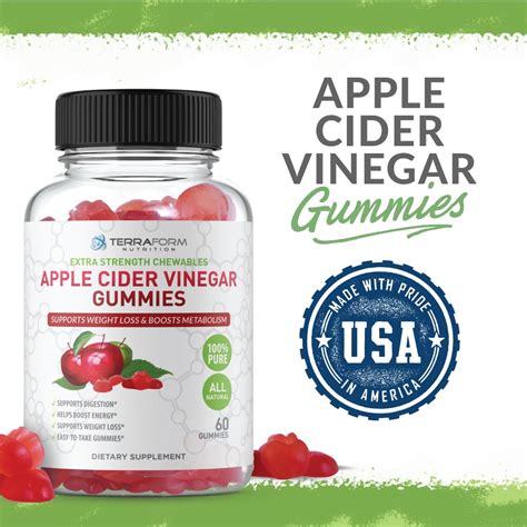 Apple Cider Vinegar Gummies For Detox Weight Loss 1 Month Supply