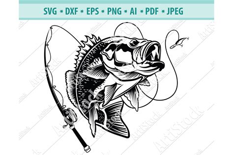 Bass Fishing Svg Fishing Svg Fishing Hooks Png Dxf Eps 460493