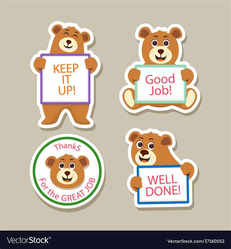 Great job stickers pack Royalty Free Vector Image