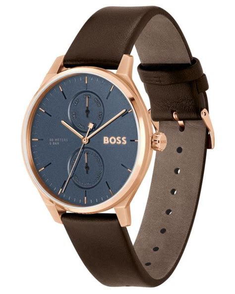 BOSS By HUGO BOSS Tyler Quartz Multifunction Brown Leather Watch 43mm