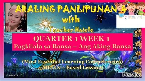 Araling Panlipunan Quarter Week Pagkilala Sa Bansa Youtube