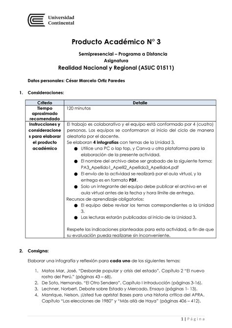 PA3 Realidad Nacional Y Regional Colaborativo Tipo Rúbrica