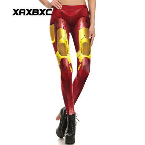 Xaxbxc Sexy Femme Pencil Pants Golden Armor Iron Man Cosplay D