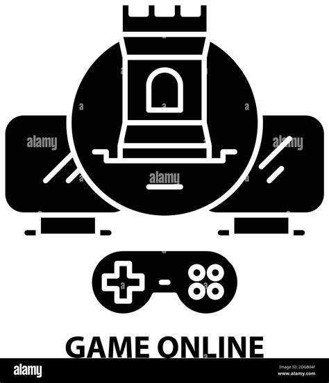 Game Online Icon Black Vector Sign With Editable Strokes Concept