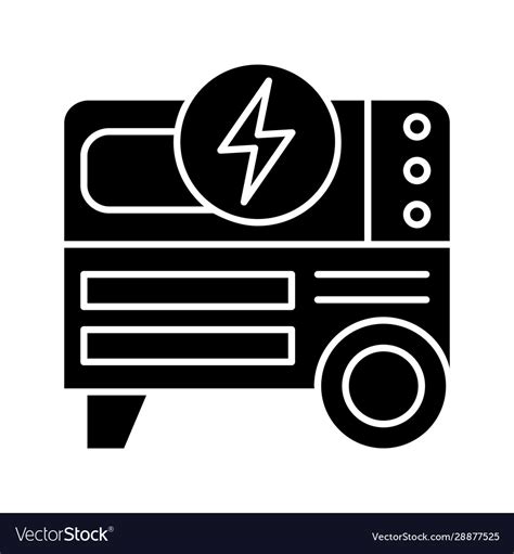 Portable Power Generator Glyph Icon Royalty Free Vector