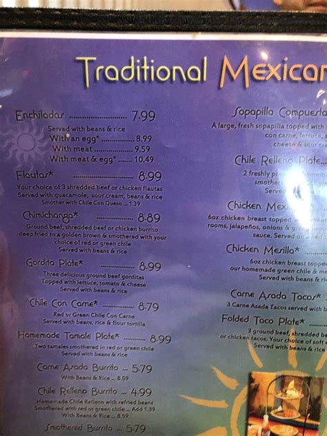 Menu at Chilitos Restaurant and Cantina, Las Cruces, Foothills Rd # 10