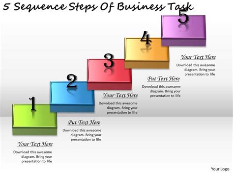 2613 Business Ppt Diagram 5 Sequence Steps Of Business Task Powerpoint Template Presentation